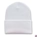 Plain Blank Long Beanie Cap Hat - White