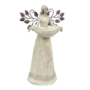 Pack of 2 Inspirational Statuary Garden Angel Birdfeeders with Wings 17 by CC Home Furnishings