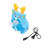 Cute Funny Chinese Dragon Portable Fan Desk Table Car Travel *Blue*
