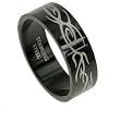 316L Stainless Steel Ring with IP black. Width: 8mm