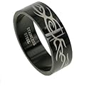 316L Stainless Steel Ring with IP black. Width: 8mm