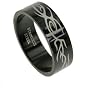 316L Stainless Steel Ring with IP black. Width: 8mm