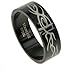 316L Stainless Steel Ring with IP black. Width: 8mm