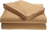 Royal Heritage 800-Thread count 100-Percent Egyptian Cotton Sateen Queen Sheet Set, Café