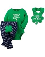 Carter's Baby Girl's My First St. Patrick's 3 Piece Bodysuit Pant Set