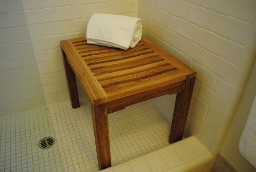 New Grade A Teak Shower Bench - Sauna or Steamroom Stool