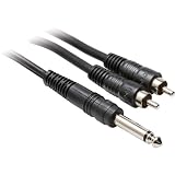 HOSA MONO 1/4" PHONE (M) - TWO RCA (M), 2m (6.6 ft.) (Discontinued by Manufacturer)