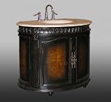 Antique Style Demilune Bathroom Vanity (Multi-Tone) (36H x 38W x 23D)