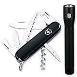 Swiss Army Camper Black with LED Flashlight