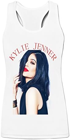 Luosha Women's Kylie Jenner Graphic Tank Top M White
