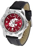 Washington State Cougars NCAA AnoChrome "Sport" Mens Watch (Leather Band)