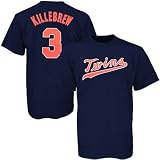 Majestic Minnesota Twins #3 Harmon Killebrew Navy Blue Cooperstown Collection Jersey T-shirt (Small)