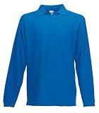 Fruit of the Loom Long Sleeve Premium Polo Shirt Royal Blue XL