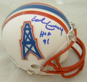 Earl Campbell Autographed/Hand Signed Houston Oilers Mini Helmet w/HOF 91 Inscription