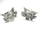 US Insignia American Bald Eagle Cufflinks Silver Plated