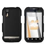 Premium Black Rubberized Shield Hard Case Cover + Atom LED Keychain Light f ....