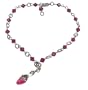 Anklet - A51- Sized to Fit - Swarovski (tm) Crystal Beads ~ Fuchsia with Mule Hi-Heel Shoe Charm