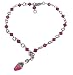 Anklet - A51- Sized to Fit - Swarovski (tm) Crystal Beads ~ Fuchsia with Mule Hi-Heel Shoe Charm