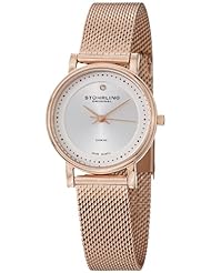Stuhrling Original Womens 734LM.05 Classic Ascot Casatorra Elite Swiss Quartz Genuine Diamond Rose Tone Mesh Bracelet Watch