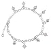 Sterling Silver Pink Beaded Accent Anklet