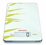 Soehnle Slim Design Page Bamboo Safety Glass Plastic Digital Kitchen Scale White Green 5 kg