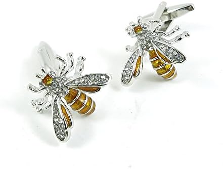 1 Pairs Cufflinks Cuff Links Fashion Mens Boys Jewelry Wedding Party Favors Gift DHX010 Bee Crystal