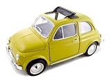 1968 Fiat 500 L Yellow 1:18 Diecast Model