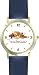 Martial Arts Karate - Mouse and Orange Cat - Cat Cartoon or Comic - JP Animal - WATCHBUDDY&Acirc;&reg; DELUXE TWO-TONE THEME WATCH - Arabic Numbers - Blue Leather Strap-Size-Large ( Men's Size or Jumbo Women's Size )