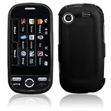 Samsung Messager Touch R630 / R631 Black Rubber Feel Protective Case Facepl ....