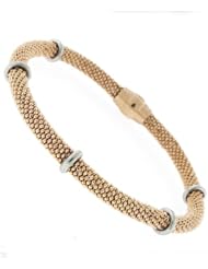 Ladies Two Tone Silver Charm Bracelet 12g