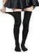 Zando Women's Stretchy Over the Knee Thigh High Socks Sexy Tube Stockings Black
