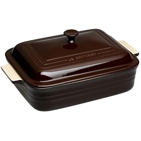Le Creuset Stoneware Covered Rectangular Dish, Espresso by Le Creuset