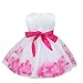 TiaoBug Baby Girls Flower Petals Bow Bridal Dress Princess Pageant Wedding Bridesmaid Christening Formal Party Ball Prom Gown Hot Pink 18-24 Months