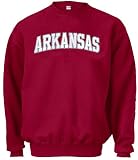 Arkansas Razorbacks Cardinal Embroidered Collegiate Crewneck Champion Sweashirt (XL=48)