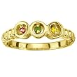 14K Yellow Gold Mother's Ring - 3 Gemstone -- YOU CHOOSE THE COLORS!