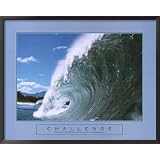 Challenge Big Wave Surfing Pipe Framed Motivational Art by wallsthatspeak