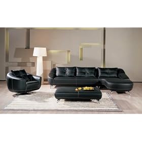 ONE NEW 4PCS CONTEMPORARY L-SHAPE SECTIONAL LEATHER SOFA SET BM-LH8402