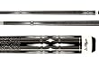 Players Midnight Black Pool Cue with Floating Daggers, Diamond, and Ring Transfers