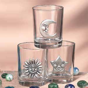 Pewter Star Moon & Votive Crescent
