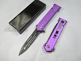 Tac Force Assisted Opening Rescue Tactical Pocket Folding Silver Spear Headed Stainless Stteel Blade Why so Serious? Knife Outdoor Survival Camping Hunting - Purple