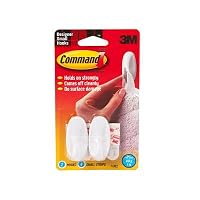 2 x Small Hooks with 3M Command(tm) Adhesive Strips showing hooks in packaging