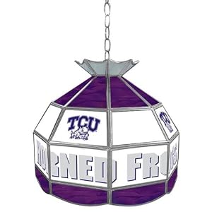 Trademark Texas Christian U stained glass Tiffany lamp - 16-inch