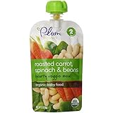 Plum Organics Second Blends Hearty Veggie Meal, Roasted Carrot, Spinach and Bean, 3.5 Ounce (Pack of 12)