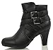 City Classified Women's Sami Faux Leather Double Strappy High Heel Ankle Boot