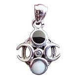 Sterling Silver Phases Of The Moon Pendant - Wiccan Pagan Jewelry