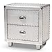 Baxton Studio Davet Contemporary 2-Drawer Metal Nightstand in Silver