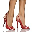 Highest Heel Women's FANCY-09, 4.75" Peep Toe Sling Back Sandal, Red High Heel, Black Hight Heel, White Heigh Heel.