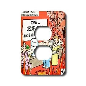 Londons Times Religion Heaven Hell Cartoons - No Caffeine This Is Hell - Light Switch Covers - 2 plug outlet cover