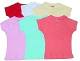 Toddler Girls' Ribbed Knit Henley Shirt with Cap Sleeves