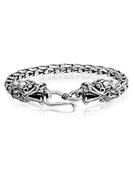 Bling Jewelry Mens Sterling Silver Antique Bali Dragon Bracelet